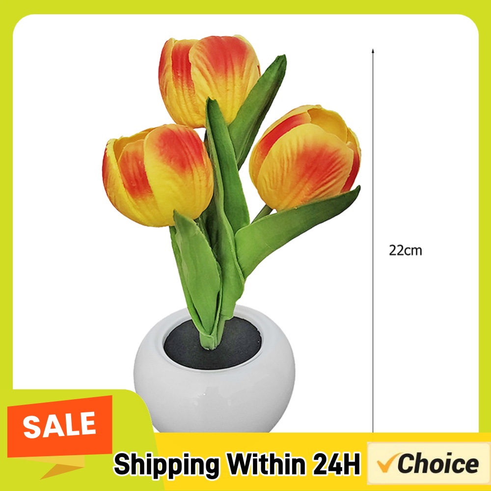 Plant Pot - 9x22cm Potted Plant Table Lamp Battery
