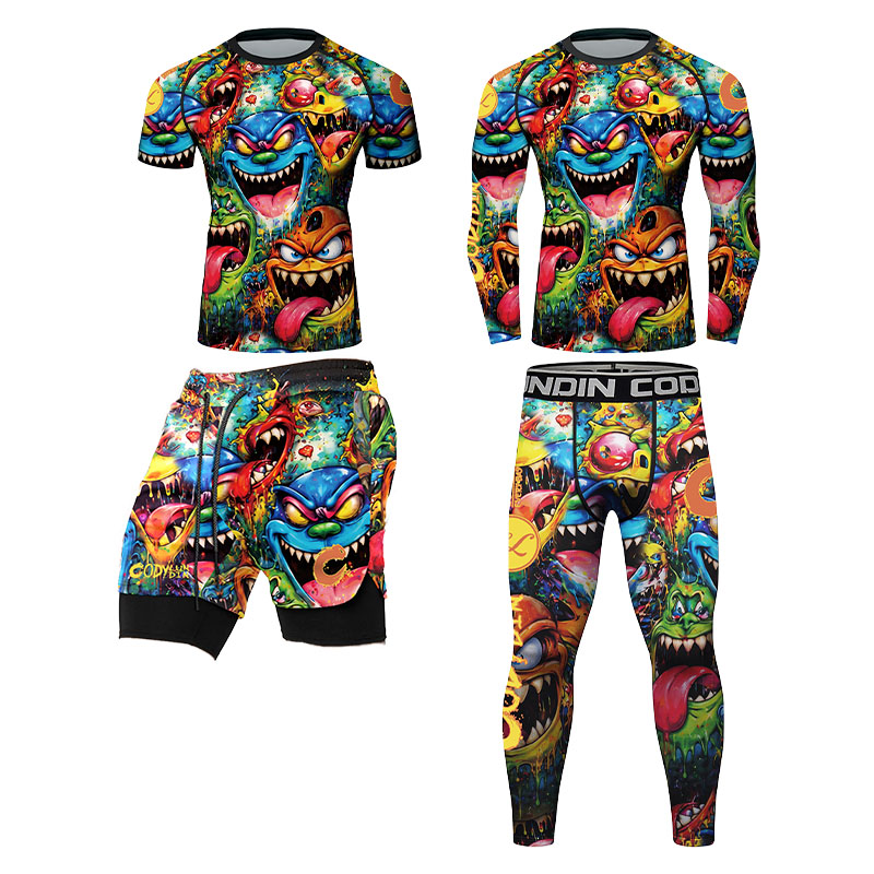 Monstera - 3D Colorful Monster Graffiti Mens Compression