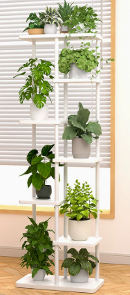 Plant Pot - Multi‑Tier Metal Wood Plant Stand Indoor