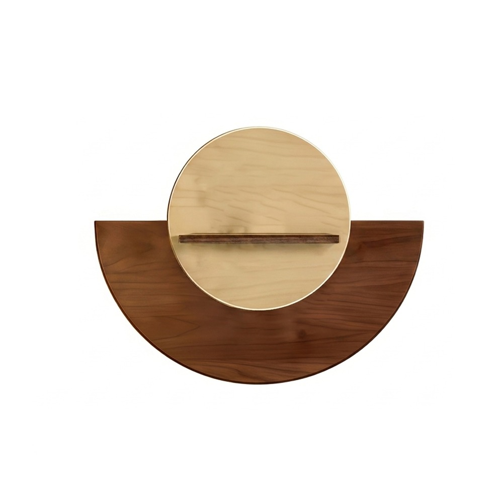Plant Support Stake - Oval Wood Wall Mount Flower Shelf